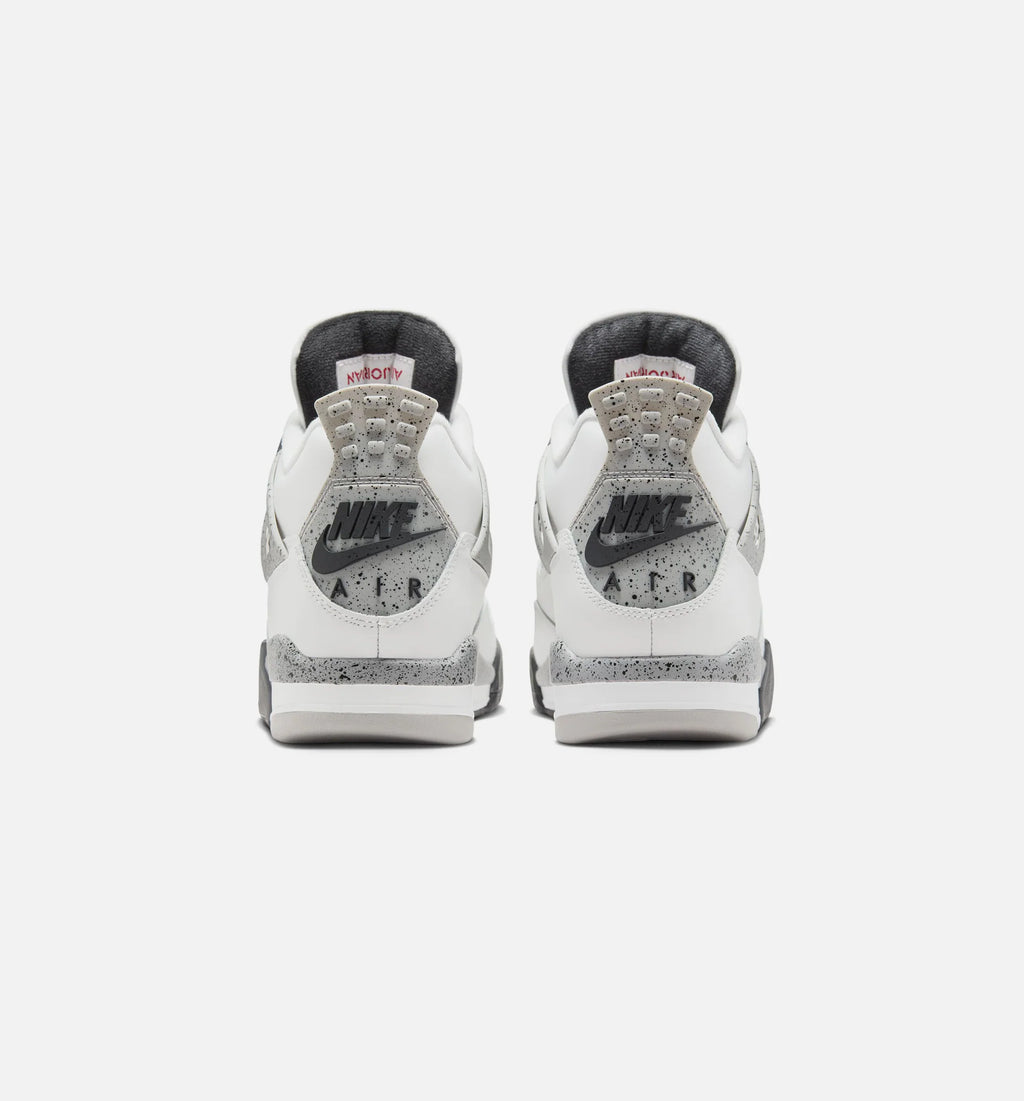 Air Jordan 4 Retro White Cement Mens Lifestyle Shoe Summit White Fire Red Cement Grey Black Limit One Per Customer