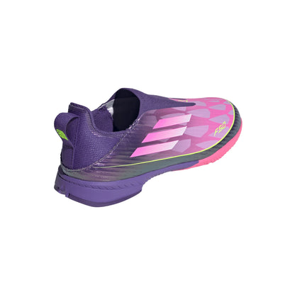 adidas F50 LEAGUE Laceless IN Youth Soccer Shoes Purple White Lemon