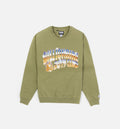 Chrome Graphic Oversized Mens Crewneck Mosstone