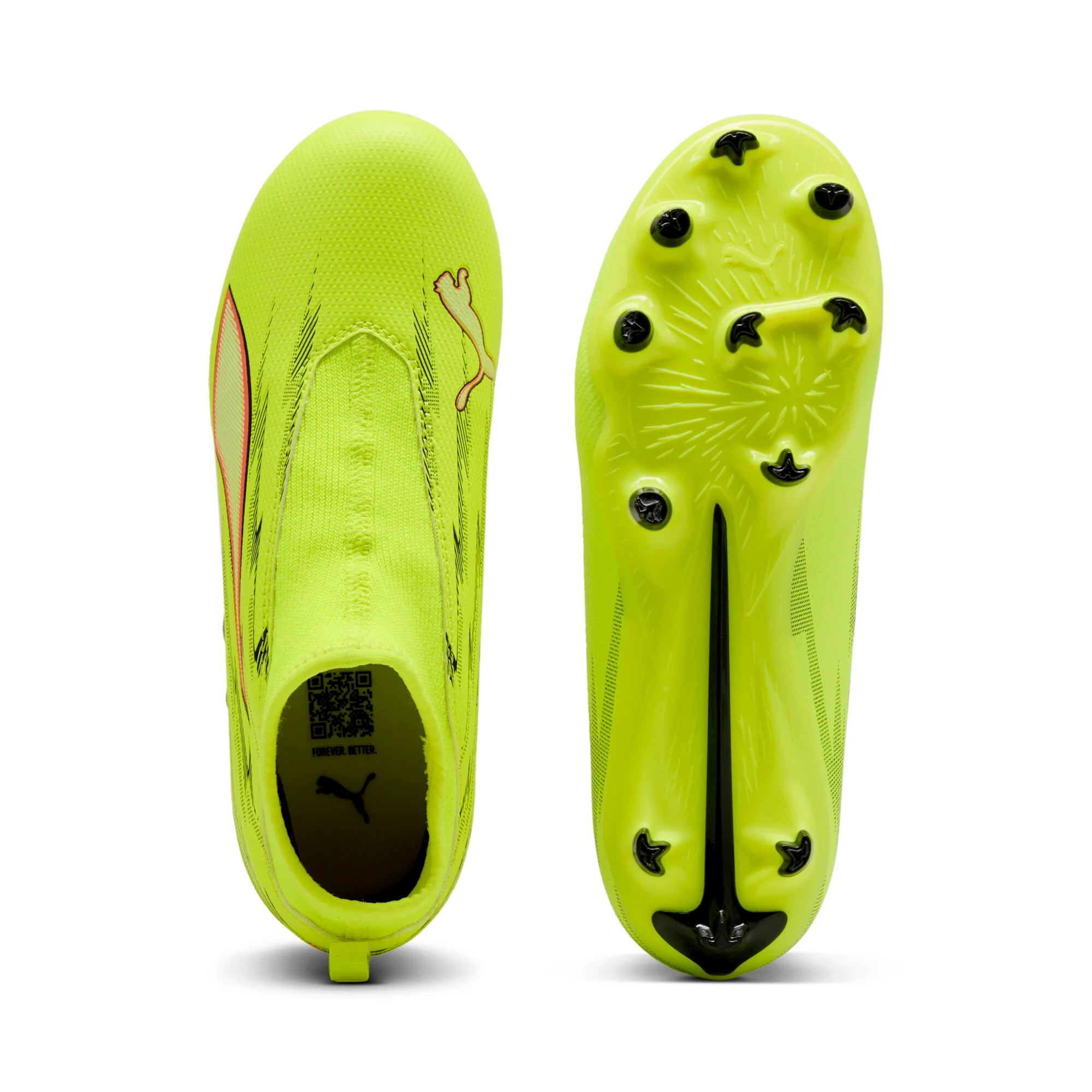 PUMA Ultra 6 Match Laceless FG AG Firm Multi Ground Youth Soccer Cleats Yellow Black