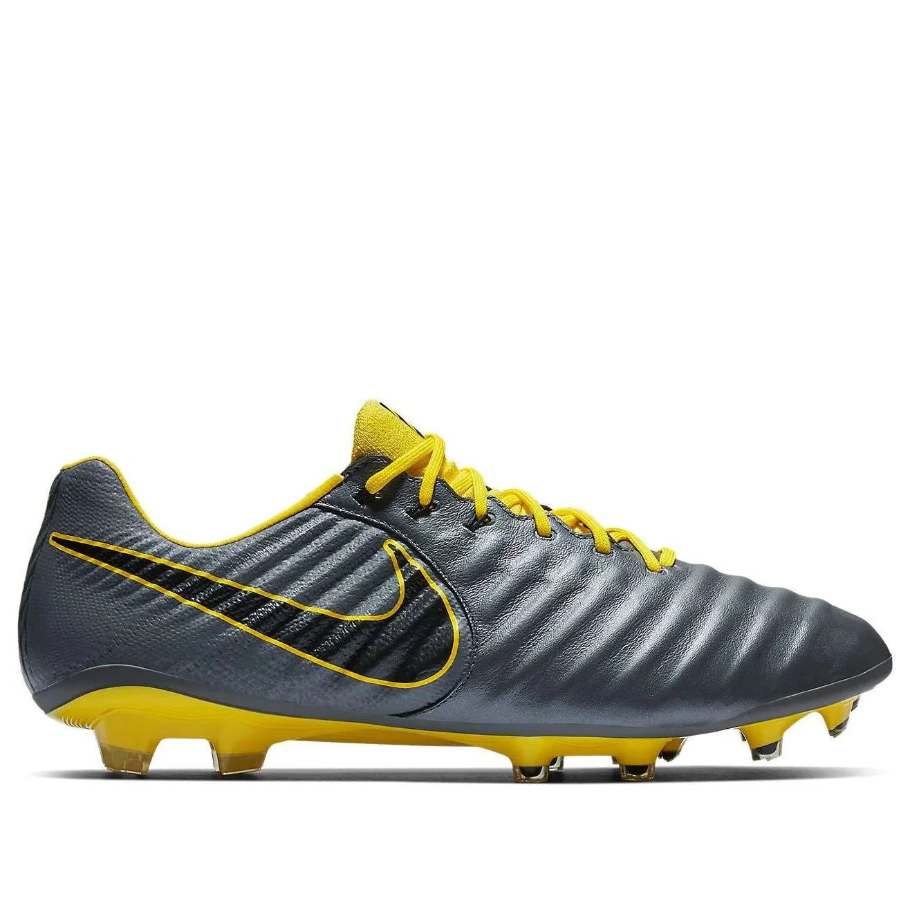 Nike Legend 7 Elite FG Firm Ground Soccer Cleats Dark Grey Black Yellow