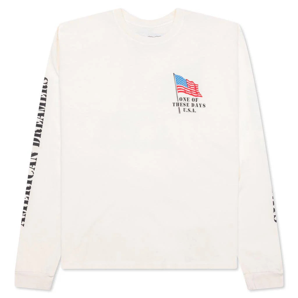 American Flag Cowboy Long Sleeve Tee Bone