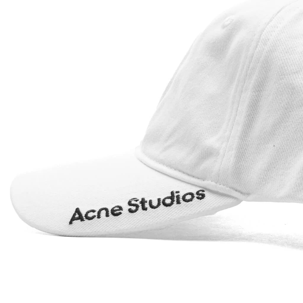 Embroidered Logo Baseball Cap White