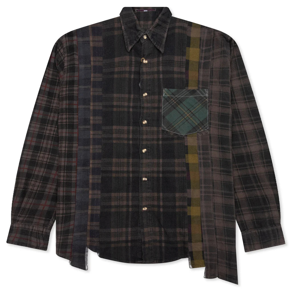 Over Dye 7 Cuts Shirt Brown