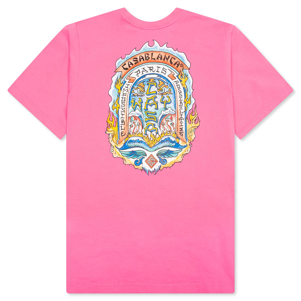 Casa Way Skate Printed T Shirt Pink