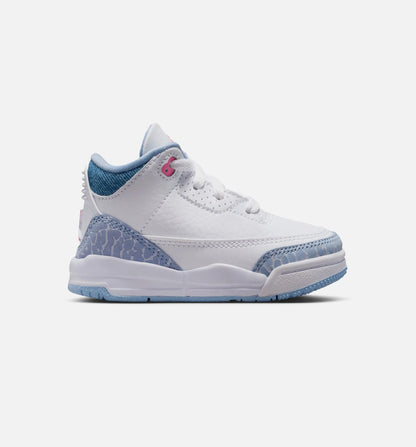 Air Jordan 3 Retro Cobalt Bliss Infant Toddler Lifestyle Shoe White Cobalt Bliss Football Grey Pink Glow
