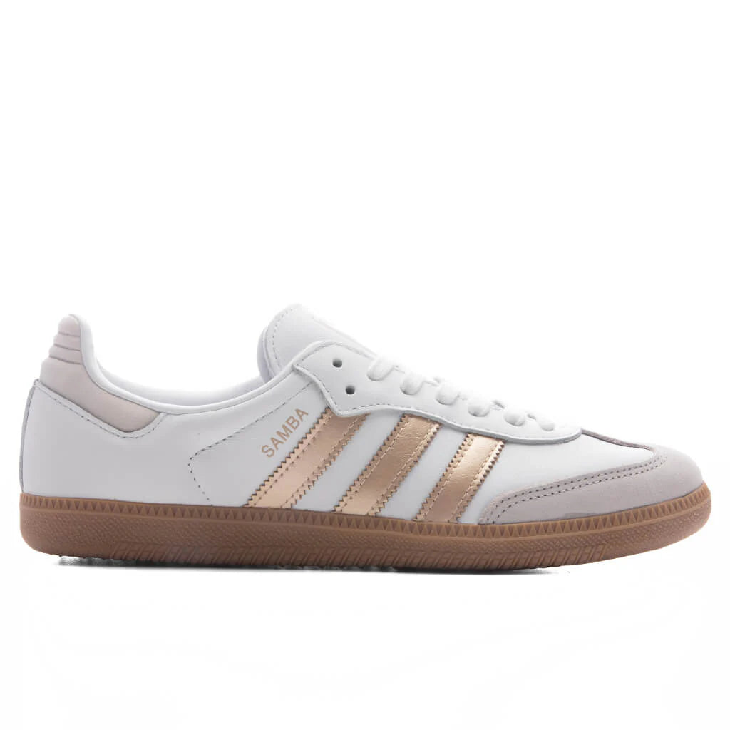 Womens Samba OG Footwear White Wonder Gold Metallic Grey One