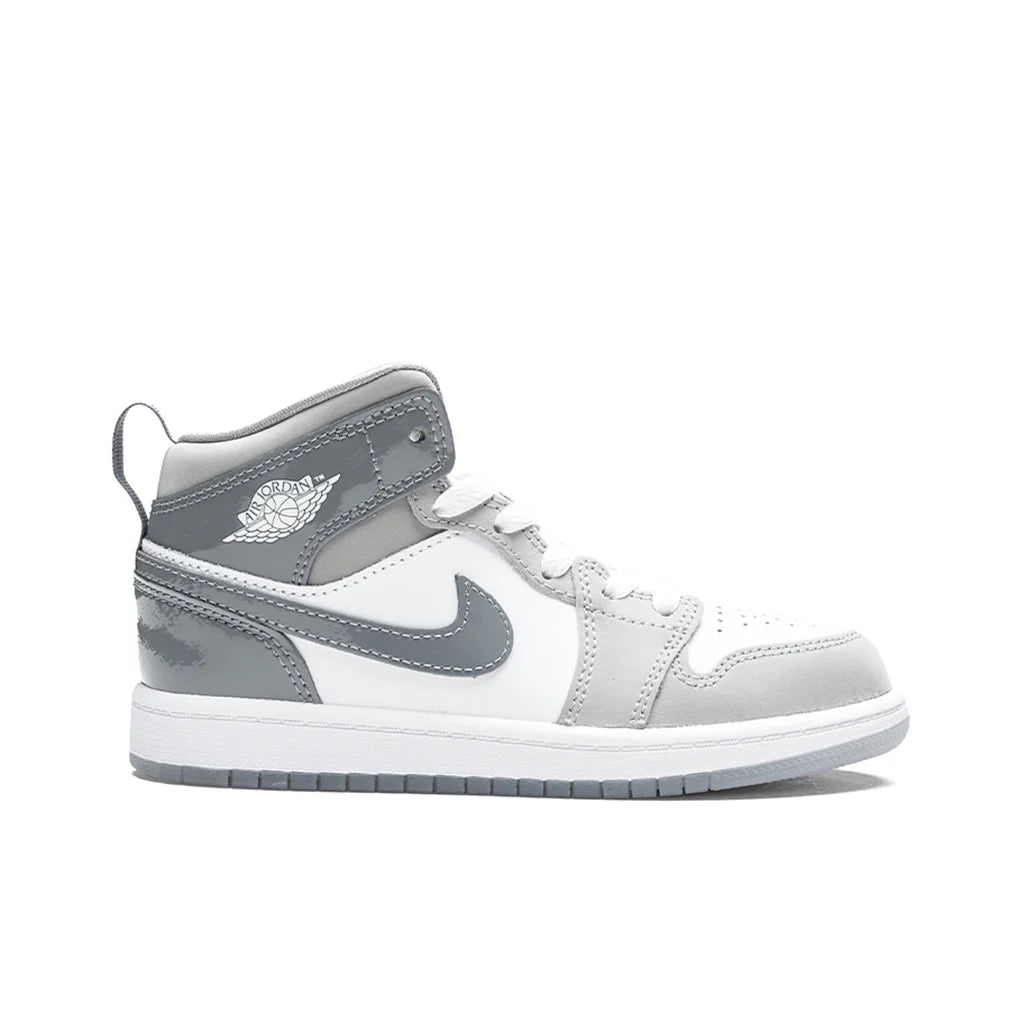 Air Jordan 1 Mid SE PS White Cool Grey Medium Grey