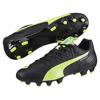 PUMA EvoSPEED 44 FG Firm Ground Soccer Cleats Black Safety Yellow