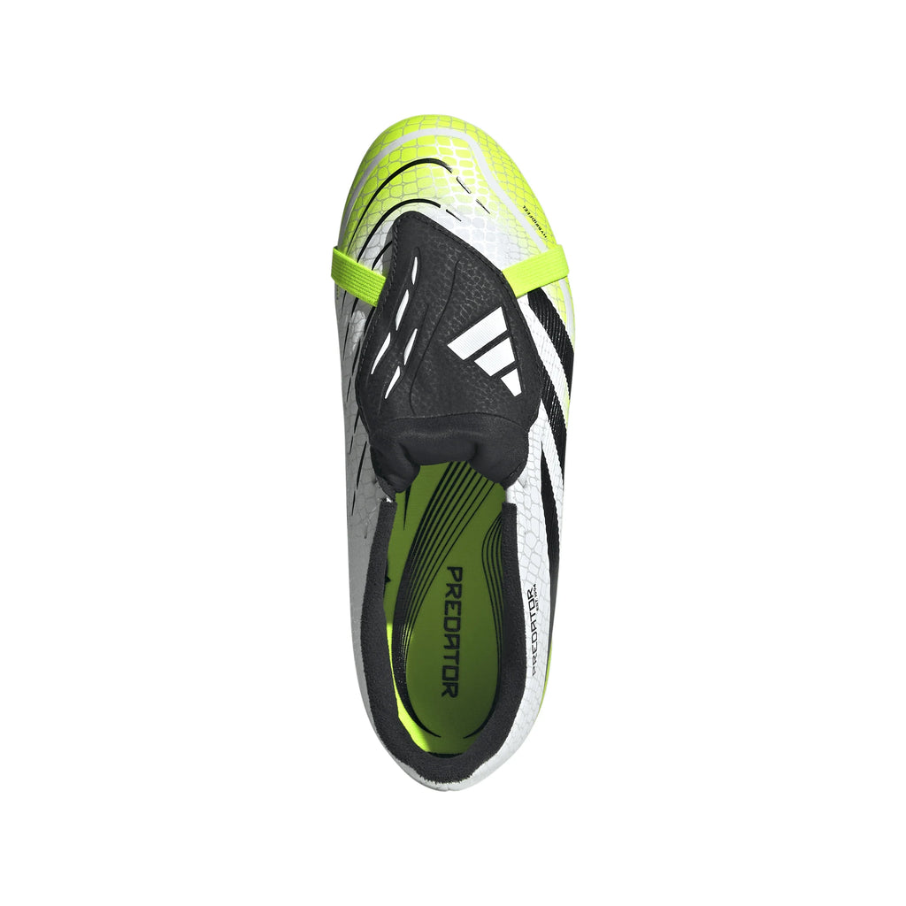 adidas Predator League Fold Over Tongue Youth Firm Multi Ground Soccer Cleats White Black