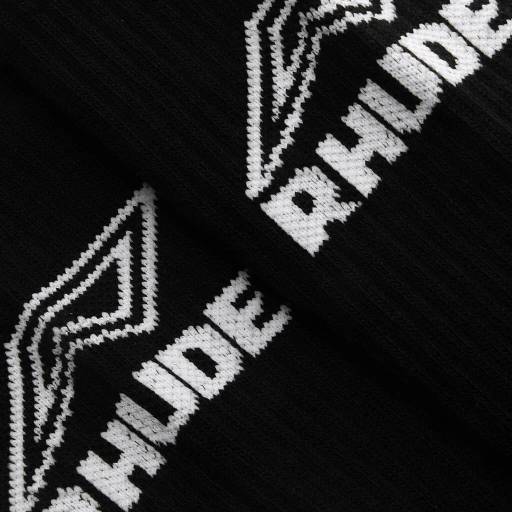 Footy Logo Sock Black White