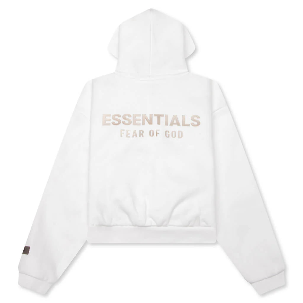 Kids Fleece Zip Up Hoodie Cloud White