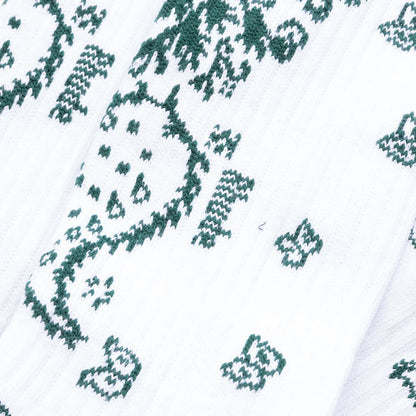 Bandana Sock White Green