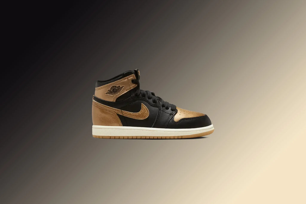Air Jordan 1 Retro High OG PS Black and Gold Black Metallic Gold Sail