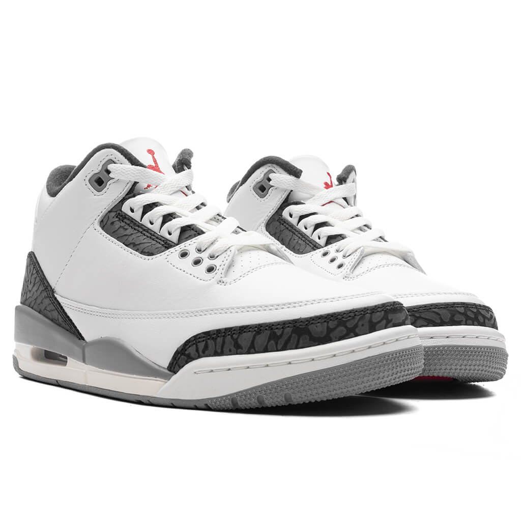 Air Jordan 3 Retro Grey Cement Summit White Fire Red Cement Grey