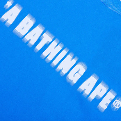 Spray Print Bathing Ape Logo Relaxed Fit Tee Blue