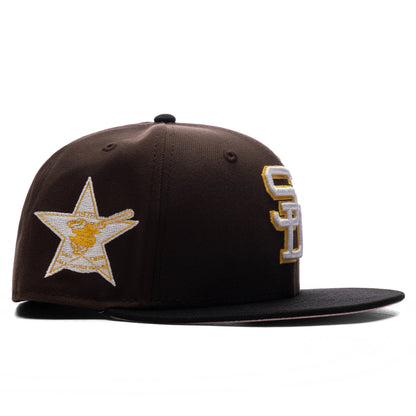 FEATURE x New Era 59FIFTY Fitted SD Padres Cooperstown Walnut Black Cotton Pink