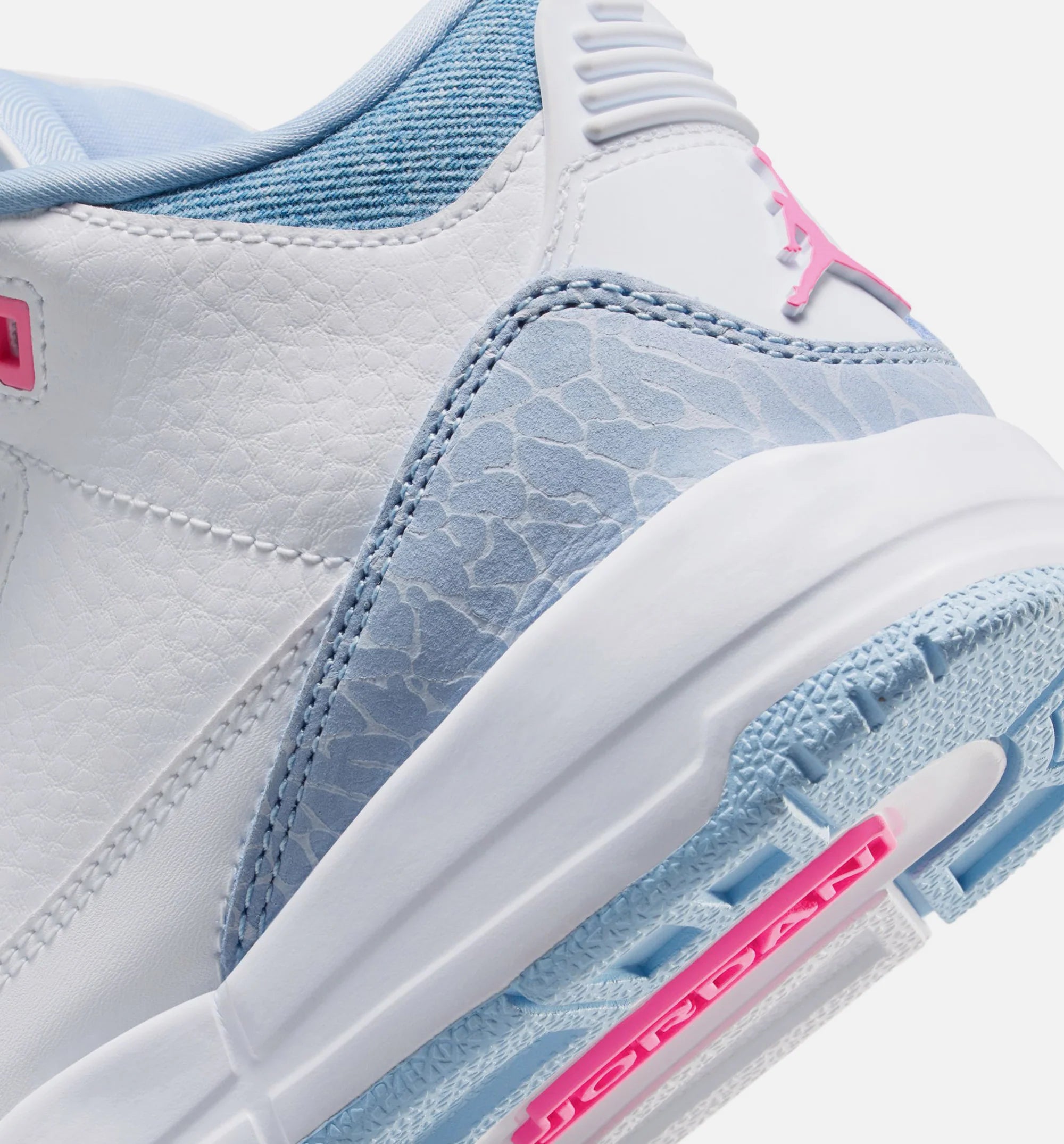 Air Jordan 3 Retro Cobalt Bliss Preschool Lifestyle Shoe White Cobalt Bliss Football Grey Pink Glow