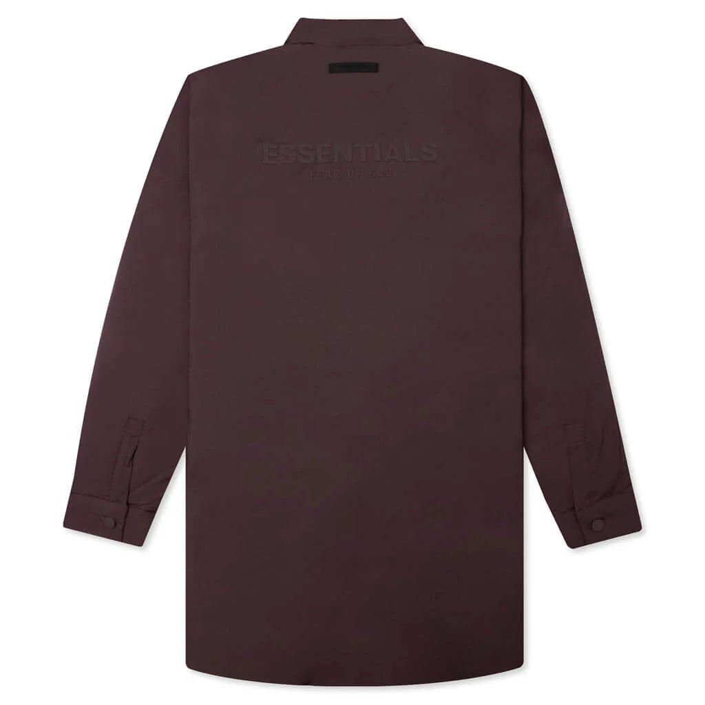 Nylon Filled Shirt Jacket Plum