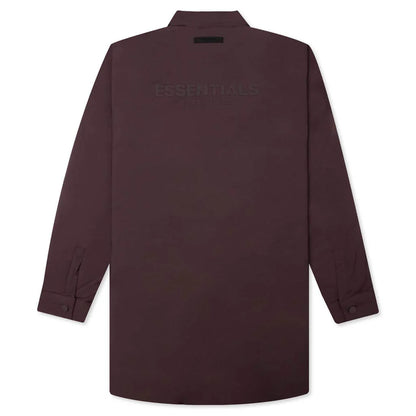Nylon Filled Shirt Jacket Plum