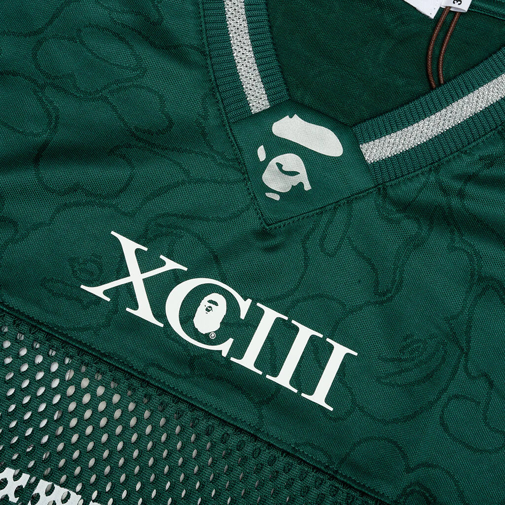Line Camo Multi Logo Relaxed Fit Football Jersey Green