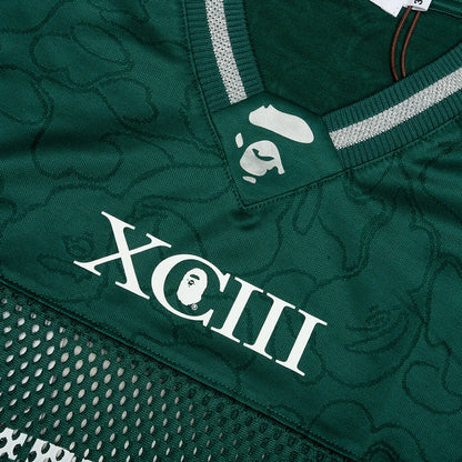Line Camo Multi Logo Relaxed Fit Football Jersey Green