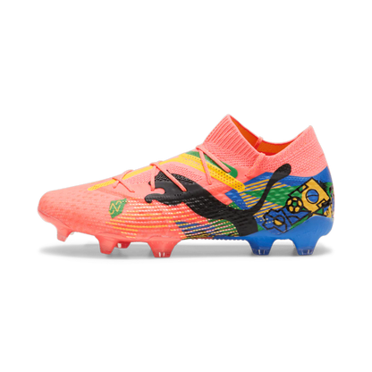 PUMA Future 7 Ultimate Neymar JR FG AG Soccer Cleats Sunset Glow Black