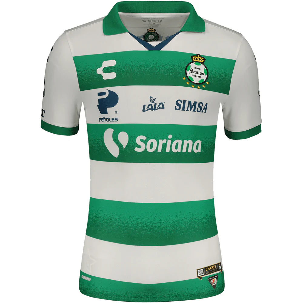 Charly Santos Home Jersey for Men 2021 22 Green White