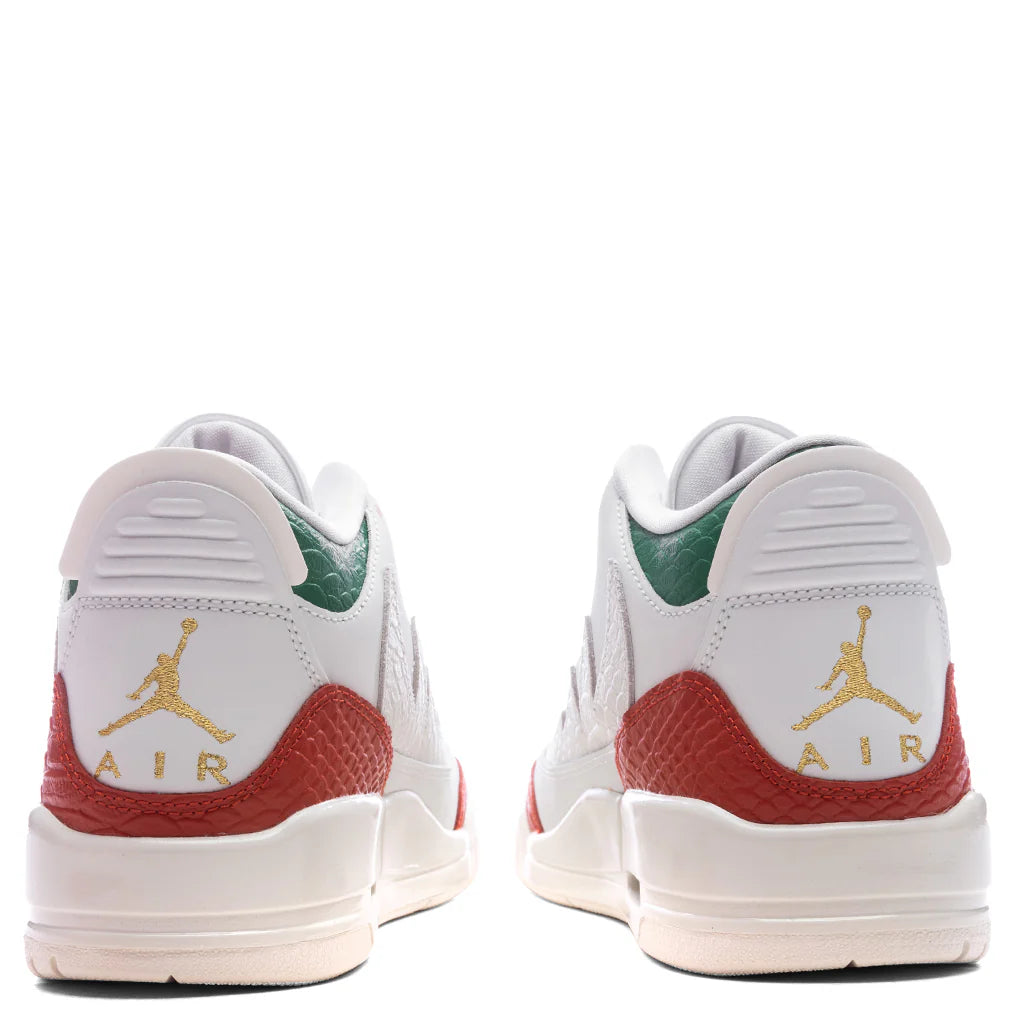 Air Jordan 3 Retro El Vuelo Summit White Metallic Gold Pine Green