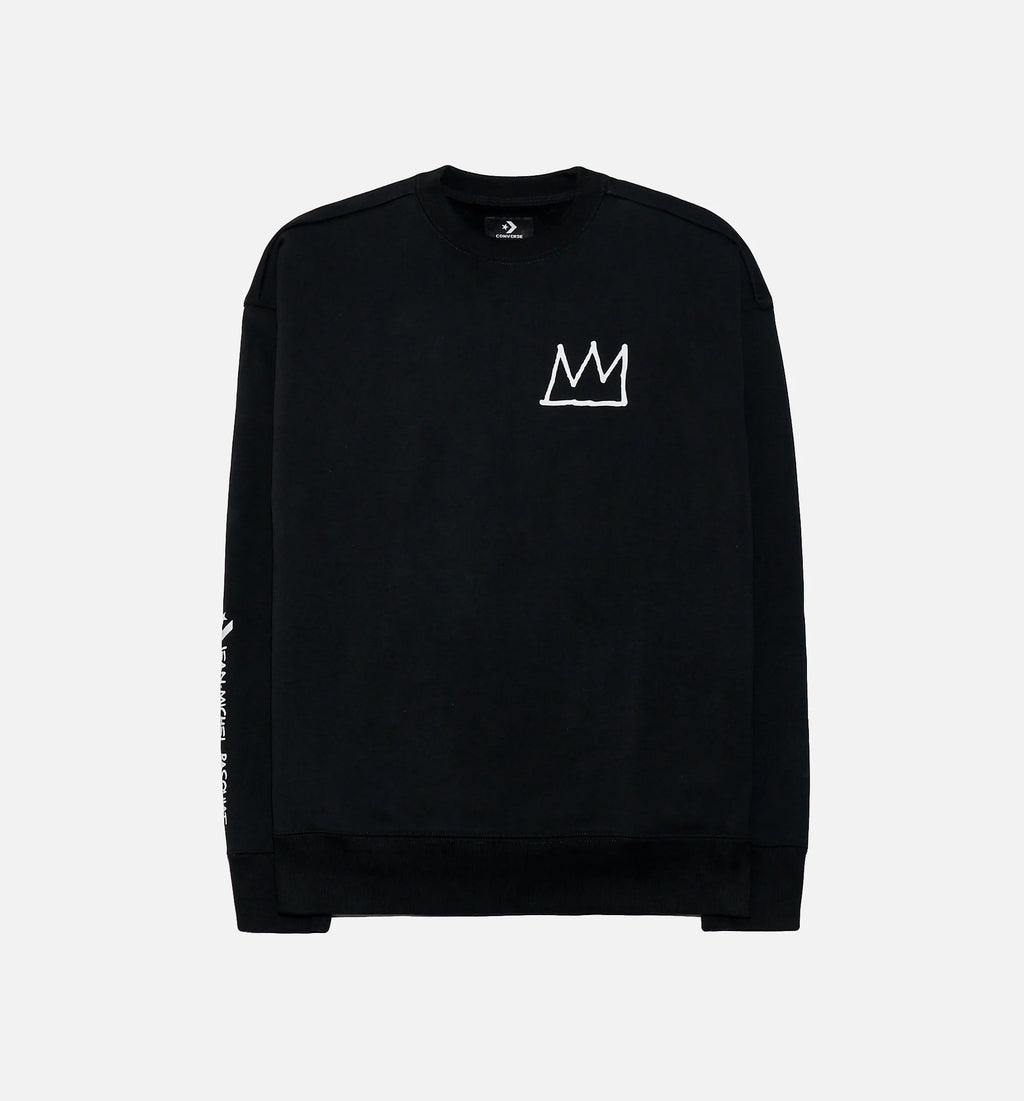 World Famous By Jean Michel Basquiat Fleece Crew Mens Crew Black
