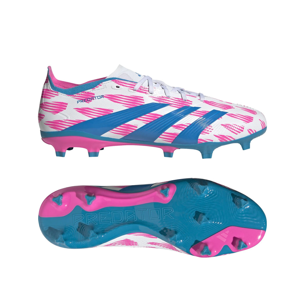 adidas Predator League FG Firm Ground Soccer Cleats White Solar Blue Solar Pink