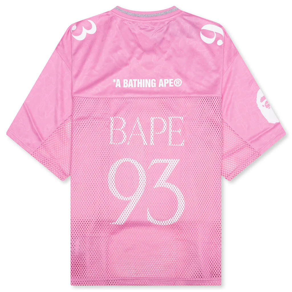 Line Camo Multi Logo Relaxed Fit Football Jersey Pink