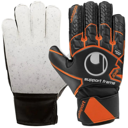 Uhlsport Soft Resist Support Frame Goalkeeper Gloves Black Orange