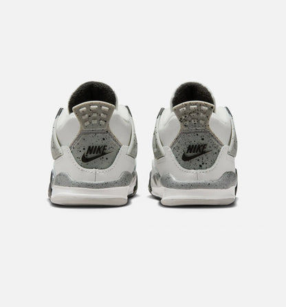 Air Jordan 4 Retro White Cement Infant Toddler Lifestyle Shoe Summit White Fire Red Cement Grey Black