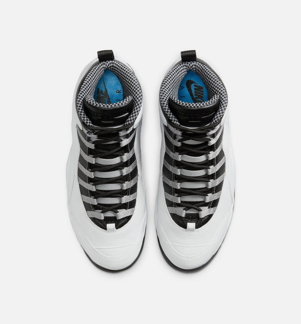 Air Jordan 10 Retro Light Steel Grey Mens Lifestyle Shoe White Black Light Steel Grey