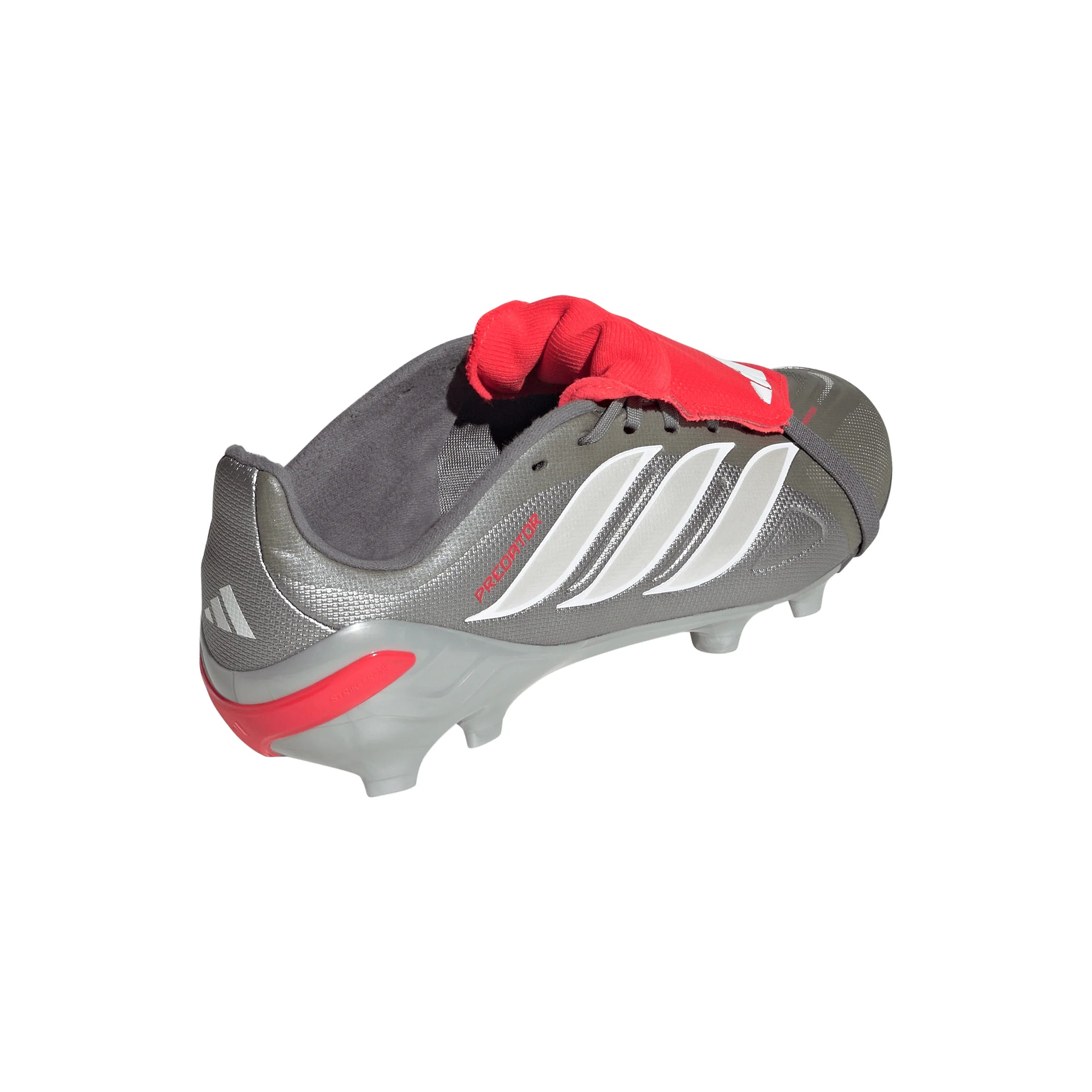 adidas Predator League Fold Over Tongue FG Youth Soccer Cleats Grey Red