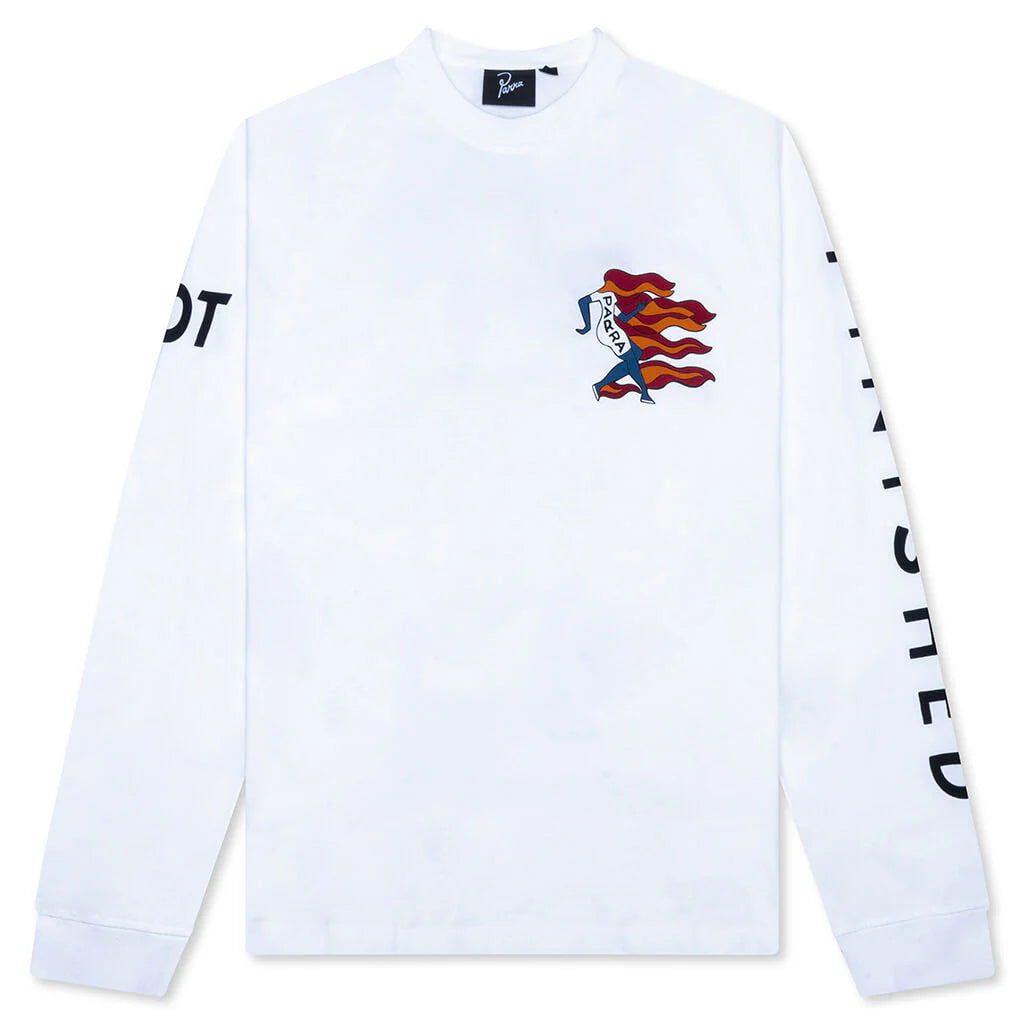 Not Finished Long Sleeve T Shirt White