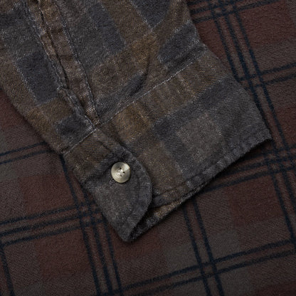 Over Dyed Ribbon Wide Shirt Brown