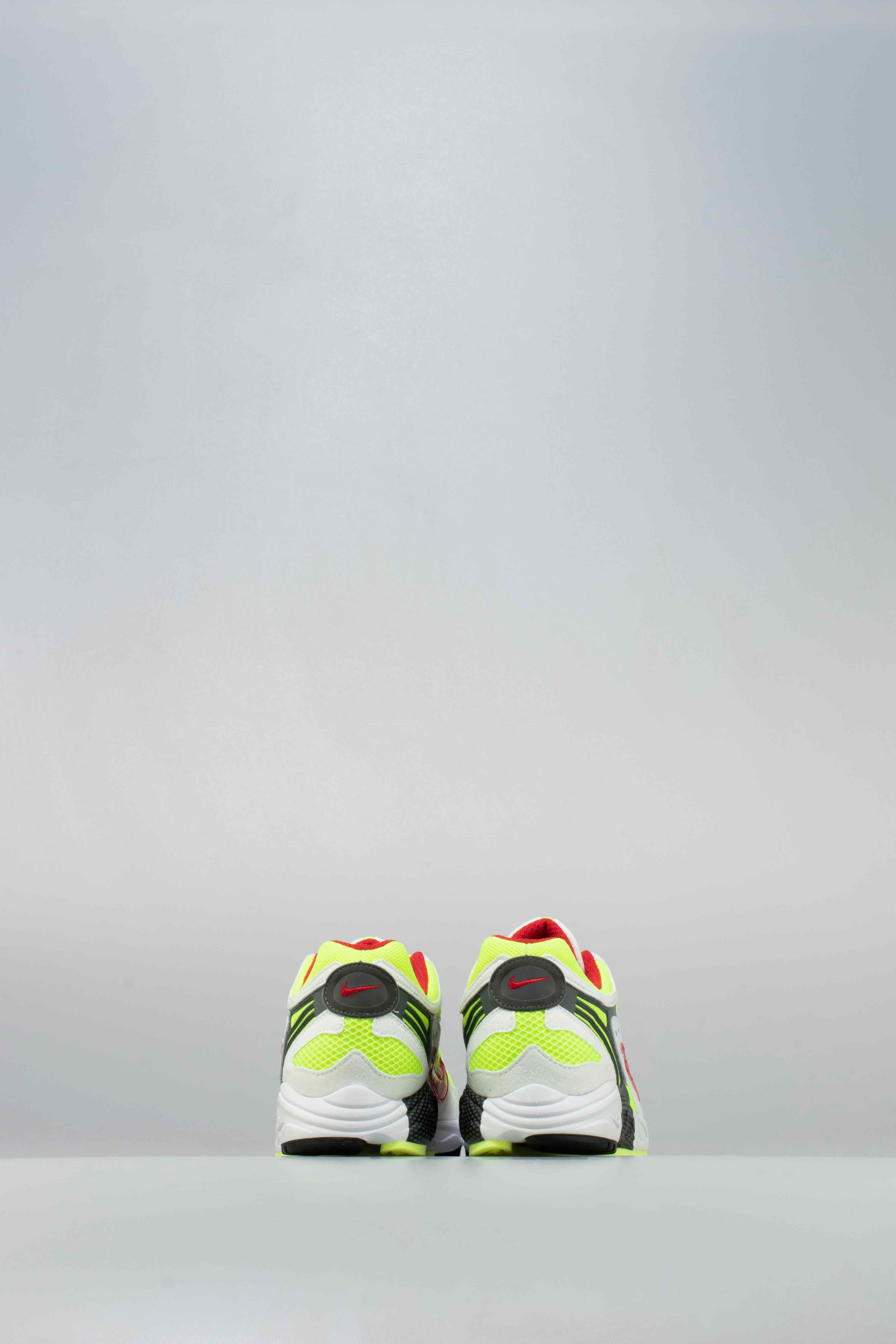 Air Ghost Racer Mens Running Shoe White Neon Yellow Atom Red Dark Grey
