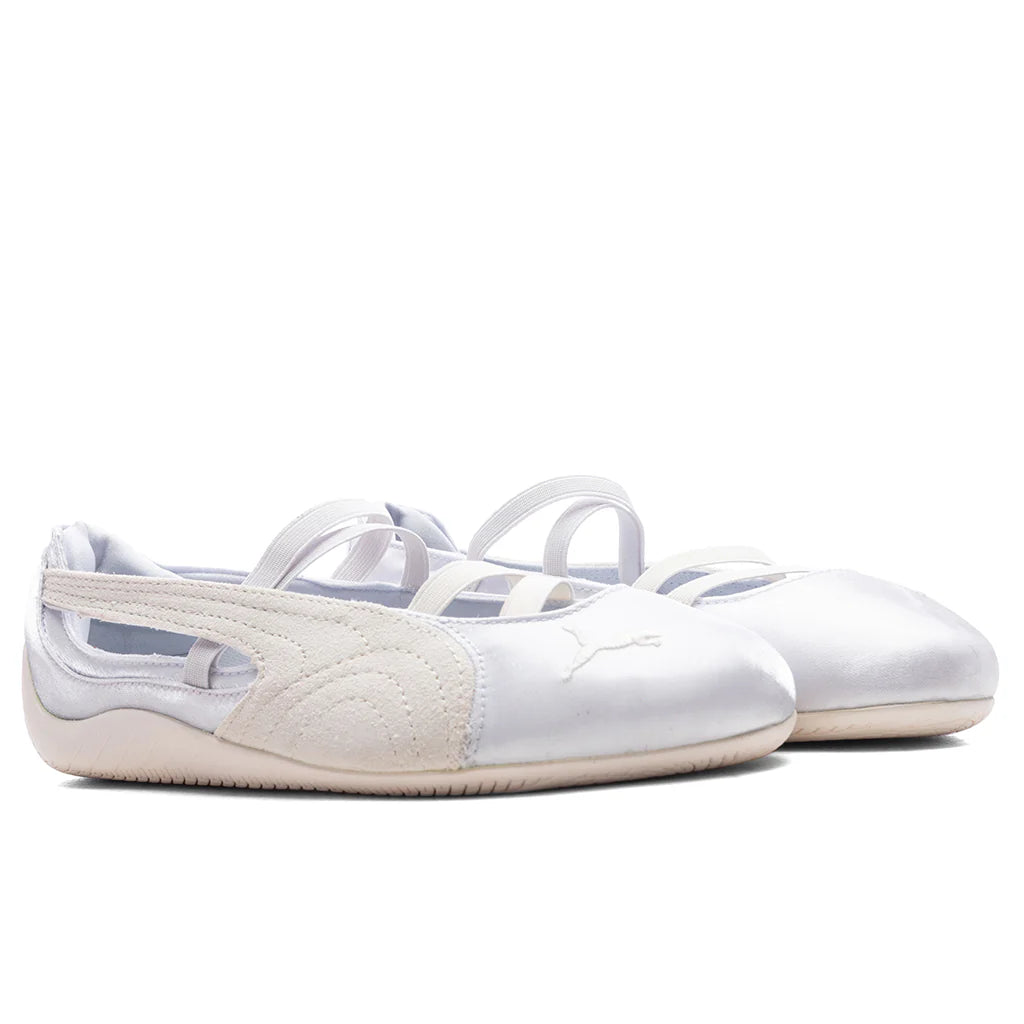 Womens Speedcat Ballet Satin Silver Mist Warm White