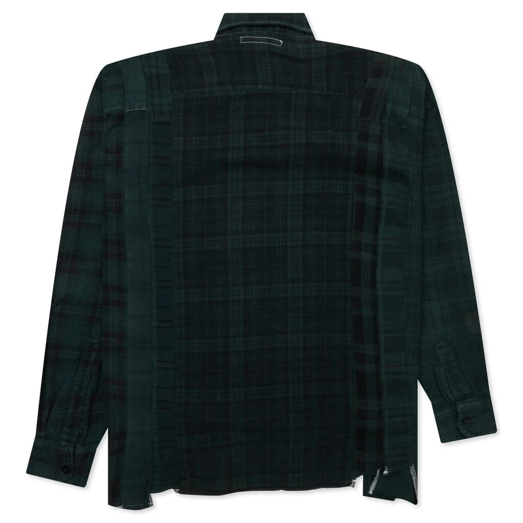 Flannel Shirt 7 Cuts Shirt Over Dye Green