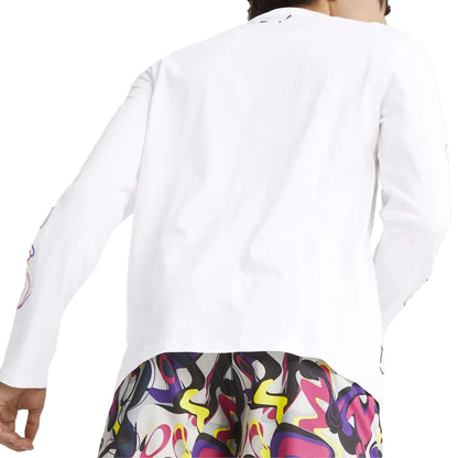PUMA Neymar JR Creativity Long Sleeve T Shirt White Fluo Yellow Limited Edition