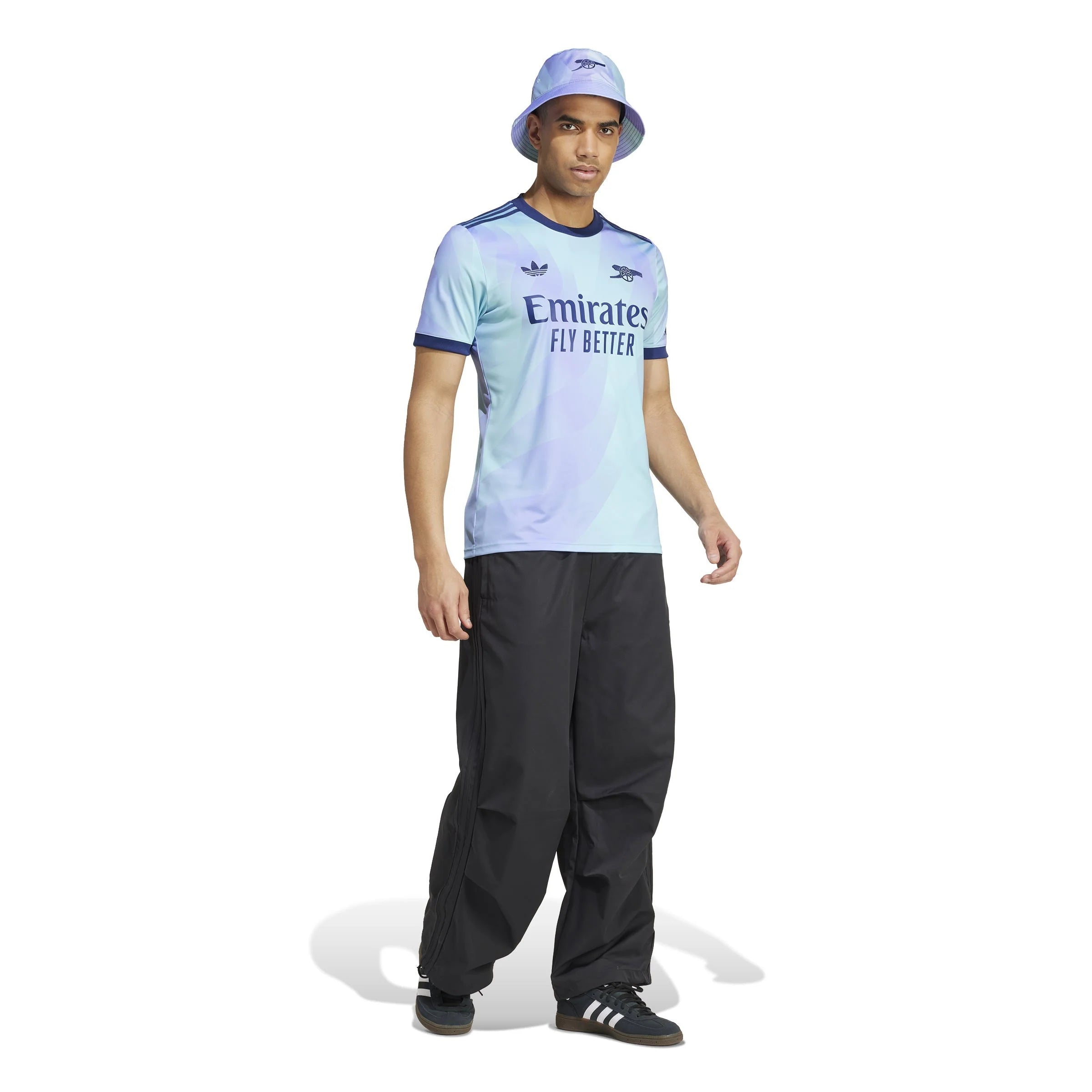 adidas Mens Arsenal Third Jersey 24 25 Aqua Purple