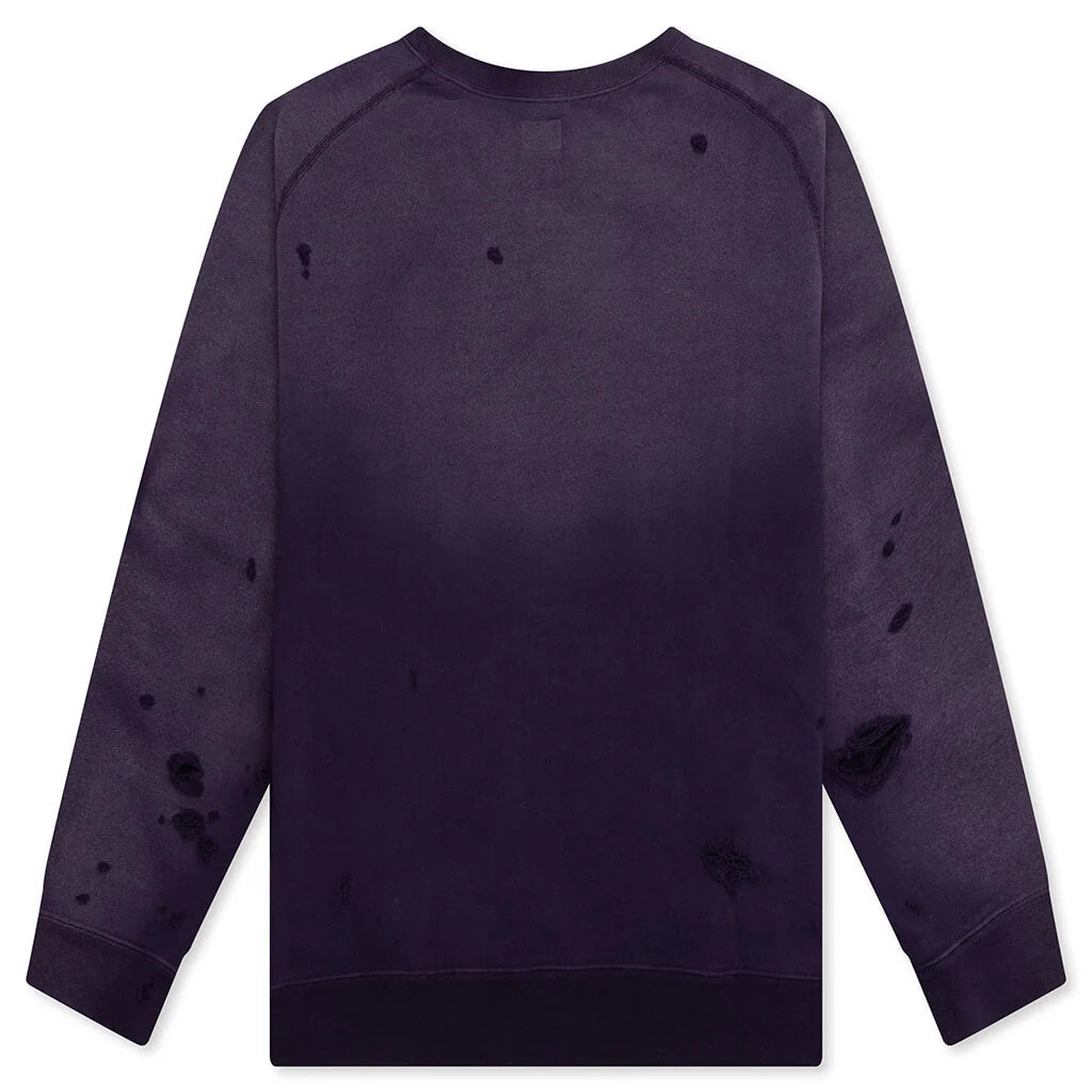 Cotton French Terry Deconstructed Sweatshirt Purple