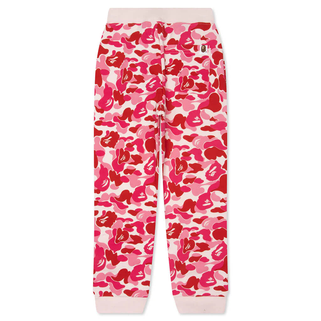 Kids ABC Camo Ape Milo One Point Sweat Pants Pink