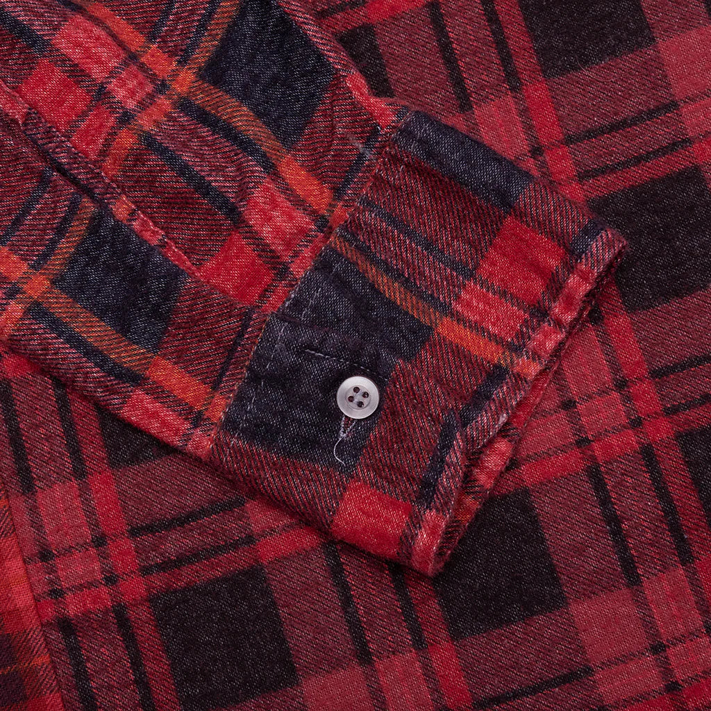 Over Dye 7 Cuts Wide Shirt Red