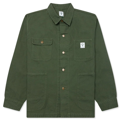 Cotton Canvas Coverall Moss Green