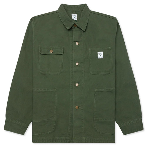 Cotton Canvas Coverall Moss Green