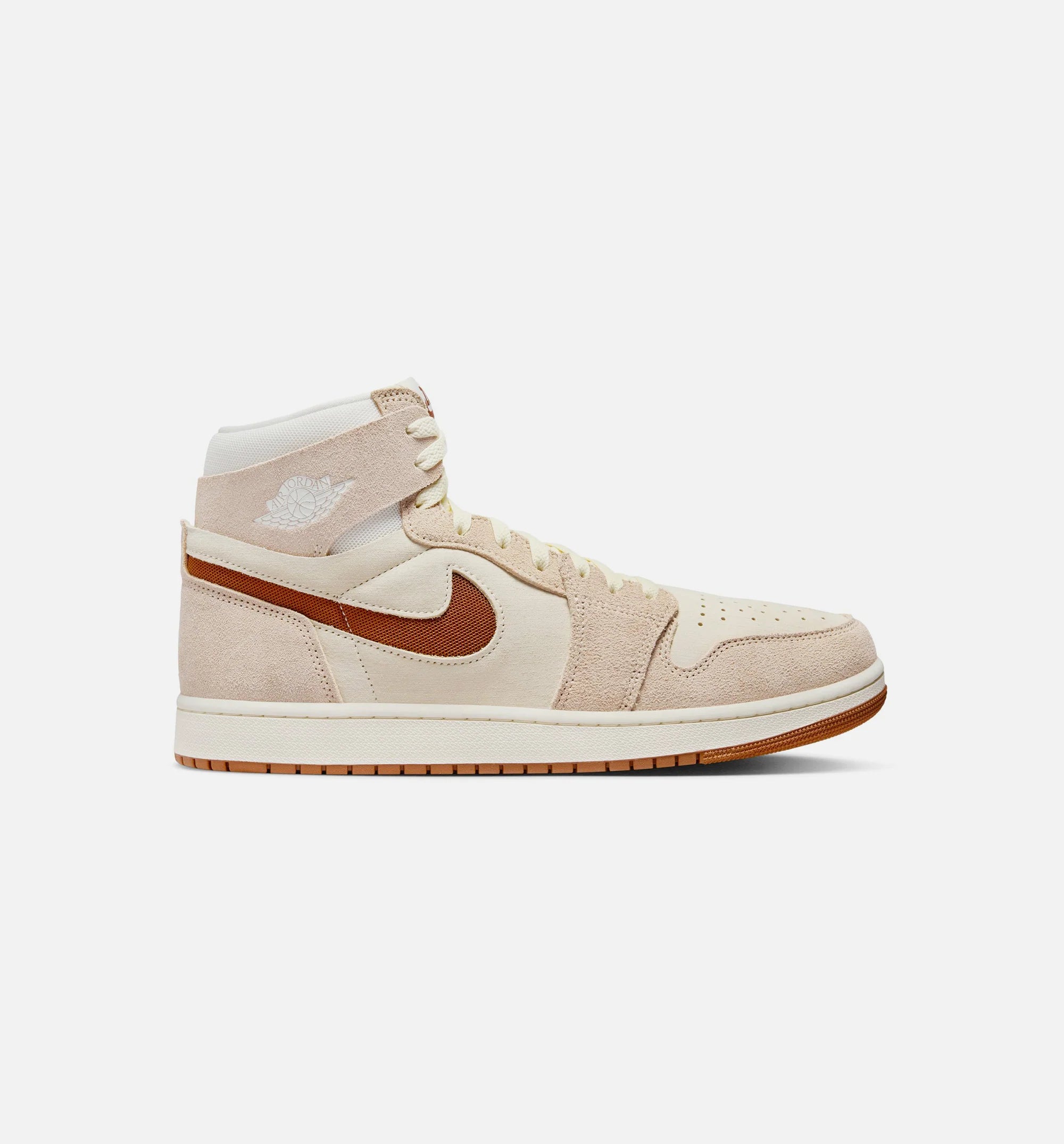 Air Jordan 1 Zoom CMFT 2 Mens Lifestyle Shoe Sail Legend Medium Brown Fossil Legend Coffee