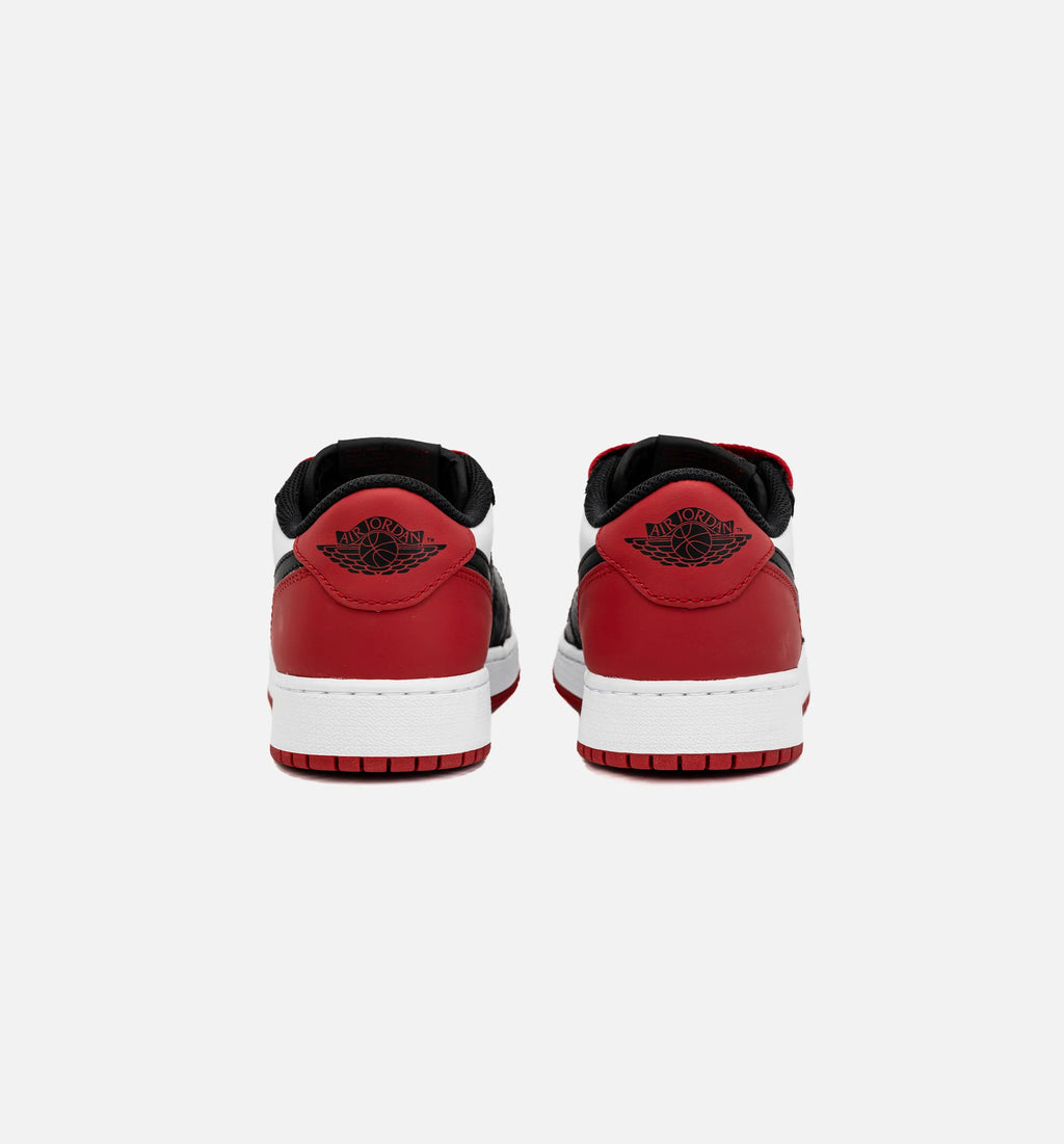 Air Jordan 1 Retro Low OG Black Toe Grade School Lifestyle Shoe White Red
